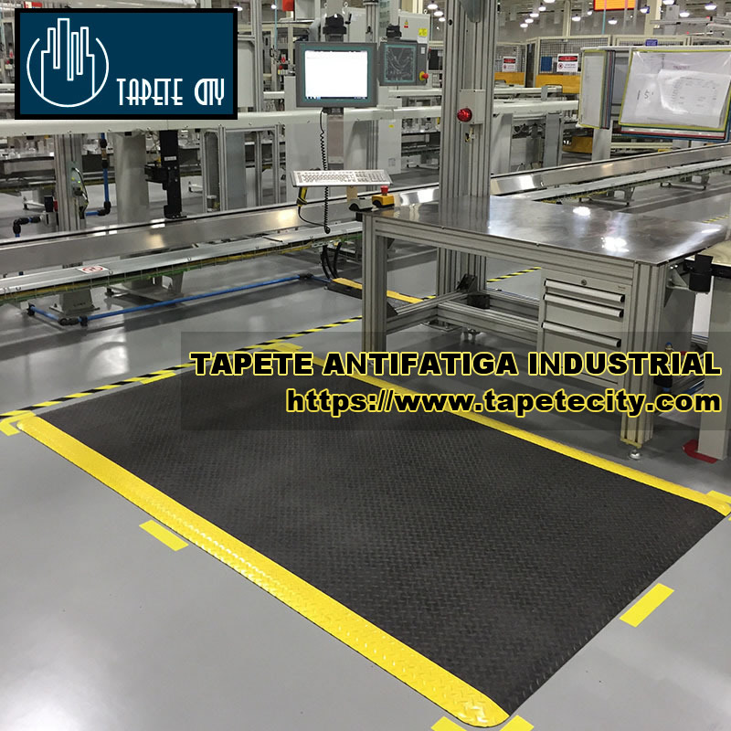 Tapete antifatiga industrial ideal para área alto flujo peatonal, fabricado de neopreno.