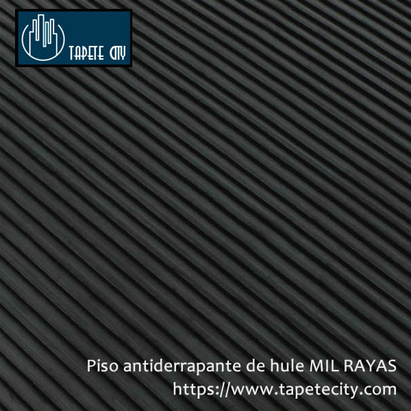 Piso antiderrapante de hule en rollo con patron mil rayas en Querétaro