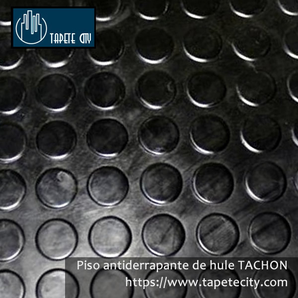 Piso antiderrapante de hule en rollo patron tipo tachones en Querétaro
